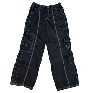 BDG Urban Outfitters Women’s Y2K Cargo Pants Size Medium Black/Pink Wide Leg